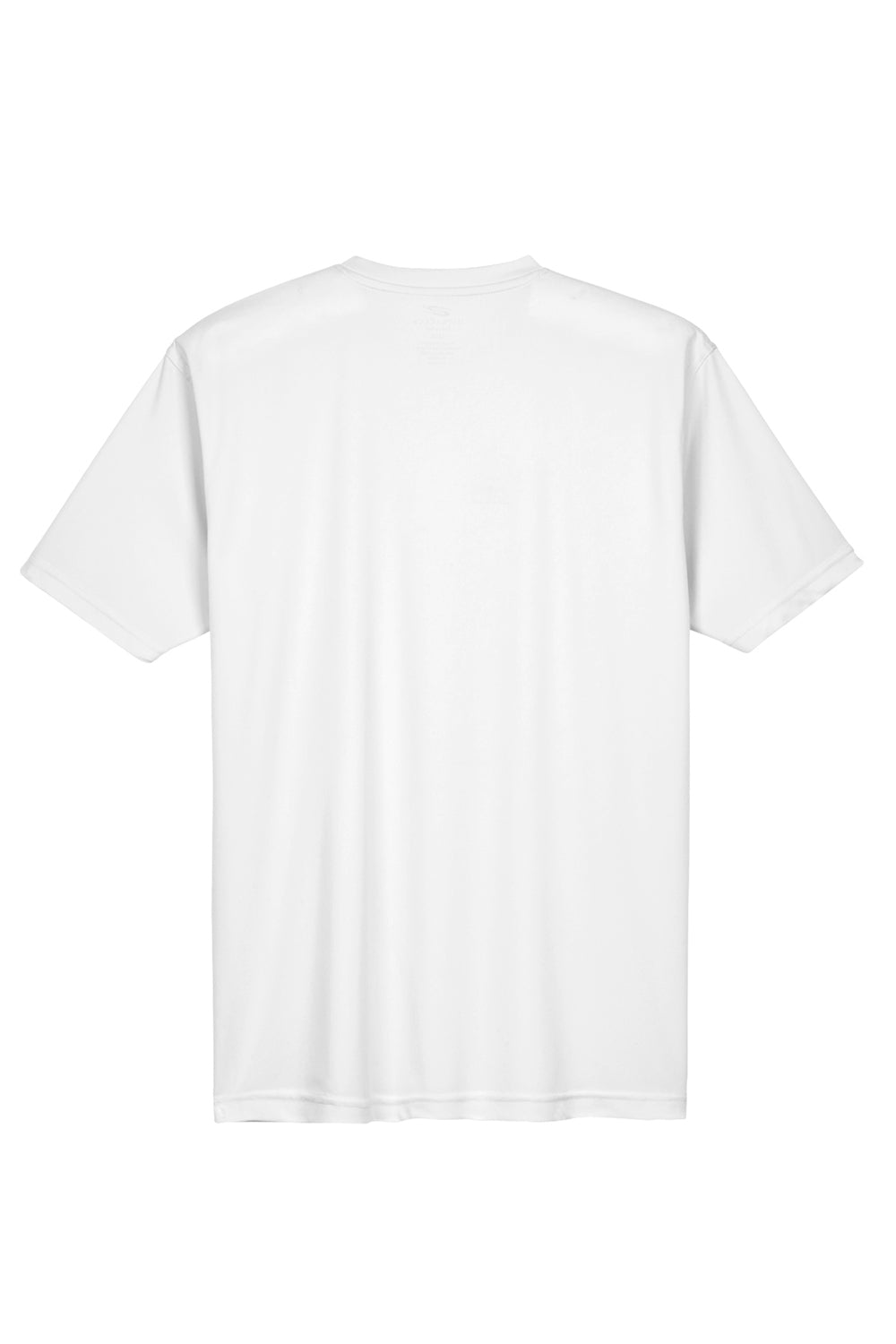 UltraClub 8420 Mens Cool & Dry Performance Moisture Wicking Short Sleeve Crewneck T-Shirt White Flat Back