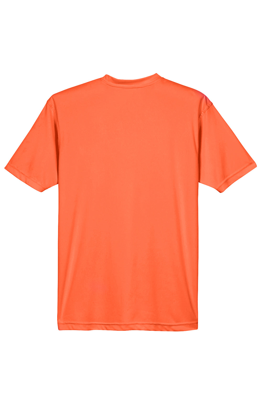 UltraClub 8420 Mens Cool & Dry Performance Moisture Wicking Short Sleeve Crewneck T-Shirt Bright Orange Flat Back