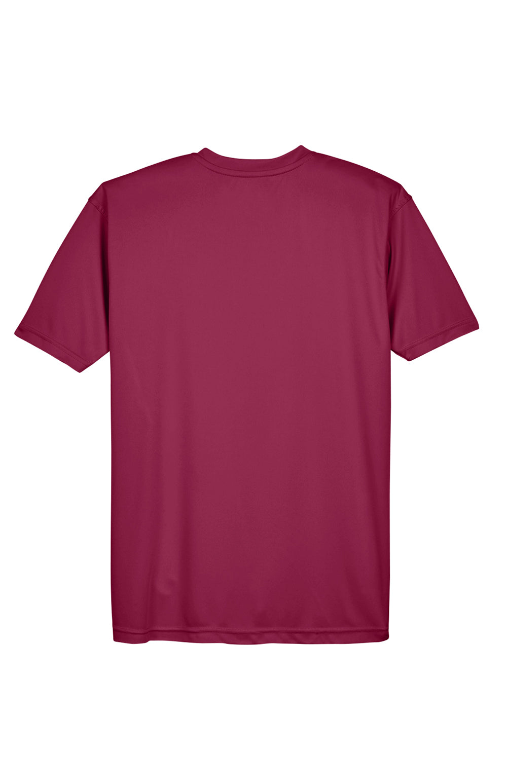 UltraClub 8420 Mens Cool & Dry Performance Moisture Wicking Short Sleeve Crewneck T-Shirt Maroon Flat Back