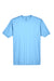 UltraClub 8420 Mens Cool & Dry Performance Moisture Wicking Short Sleeve Crewneck T-Shirt Columbia Blue Flat Front