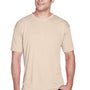 UltraClub Mens Cool & Dry Performance Moisture Wicking Short Sleeve Crewneck T-Shirt - Sand - Closeout
