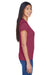UltraClub 8420L Womens Cool & Dry Performance Moisture Wicking Short Sleeve Crewneck T-Shirt Maroon Model Side