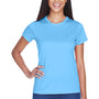 UltraClub Womens Cool & Dry Performance Moisture Wicking Short Sleeve Crewneck T-Shirt - Columbia Blue - Closeout