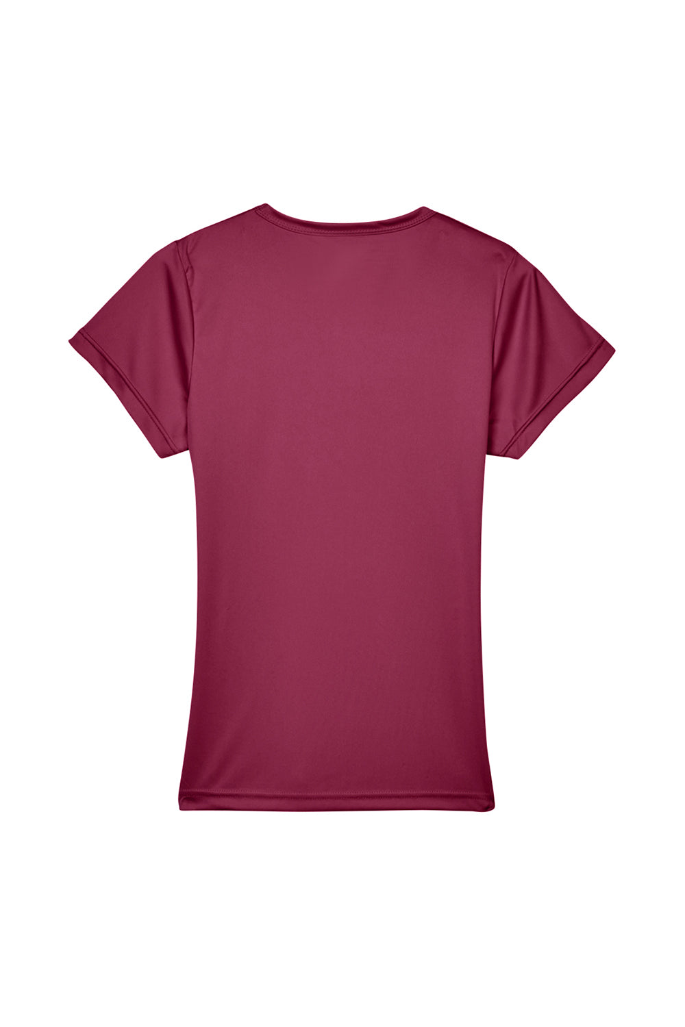 UltraClub 8420L Womens Cool & Dry Performance Moisture Wicking Short Sleeve Crewneck T-Shirt Maroon Flat Back