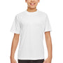UltraClub Youth Cool & Dry Performance Moisture Wicking Short Sleeve Crewneck T-Shirt - White - Closeout
