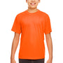 UltraClub Youth Cool & Dry Performance Moisture Wicking Short Sleeve Crewneck T-Shirt - Bright Orange - Closeout