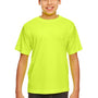 UltraClub Youth Cool & Dry Performance Moisture Wicking Short Sleeve Crewneck T-Shirt - Bright Yellow - Closeout