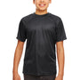 UltraClub Youth Cool & Dry Performance Moisture Wicking Short Sleeve Crewneck T-Shirt - Black - Closeout