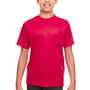 UltraClub Youth Cool & Dry Performance Moisture Wicking Short Sleeve Crewneck T-Shirt - Red - Closeout