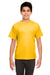 UltraClub 8420Y Youth Cool & Dry Performance Moisture Wicking Short Sleeve Crewneck T-Shirt Gold Model Front