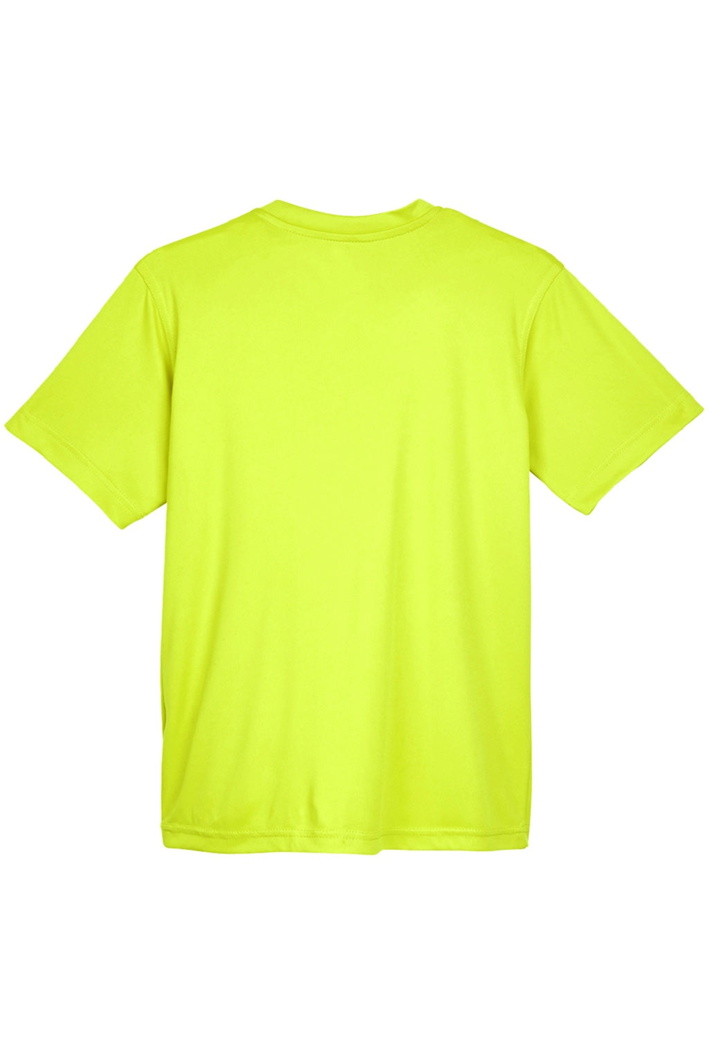 UltraClub 8420Y Youth Cool & Dry Performance Moisture Wicking Short Sleeve Crewneck T-Shirt Bright Yellow Flat Back