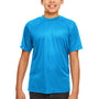 UltraClub Youth Cool & Dry Performance Moisture Wicking Short Sleeve Crewneck T-Shirt - Sapphire Blue - Closeout