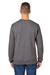 J America 8424JA Mens Premium Fleece Crewneck Sweatshirt Heather Charcoal Grey Model Back