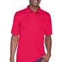 UltraClub Mens Cool & Dry Performance Moisture Wicking Short Sleeve Polo Shirt - Red - Closeout