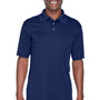 UltraClub Mens Cool & Dry Performance Moisture Wicking Short Sleeve Polo Shirt - Navy Blue - Closeout