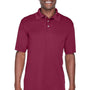 UltraClub Mens Cool & Dry Performance Moisture Wicking Short Sleeve Polo Shirt - Maroon - Closeout