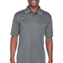 UltraClub Mens Cool & Dry Performance Moisture Wicking Short Sleeve Polo Shirt - Charcoal Grey - Closeout