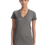 Bella + Canvas Womens Short Sleeve Deep V-Neck T-Shirt - Grey