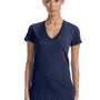 Bella + Canvas Womens Short Sleeve Deep V-Neck T-Shirt - Navy Blue