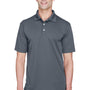 UltraClub Mens Cool & Dry Performance Moisture Wicking Short Sleeve Polo Shirt - Charcoal Grey - Closeout