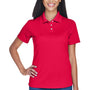 UltraClub Womens Cool & Dry Performance Moisture Wicking Short Sleeve Polo Shirt - Red - Closeout