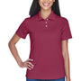 UltraClub Womens Cool & Dry Performance Moisture Wicking Short Sleeve Polo Shirt - Maroon - Closeout
