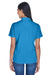 UltraClub 8445L Womens Cool & Dry Performance Moisture Wicking Short Sleeve Polo Shirt Pacific Blue Model Back