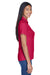 UltraClub 8445L Womens Cool & Dry Performance Moisture Wicking Short Sleeve Polo Shirt Cardinal Red Model Side
