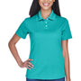 UltraClub Womens Cool & Dry Performance Moisture Wicking Short Sleeve Polo Shirt - Jade Green - Closeout