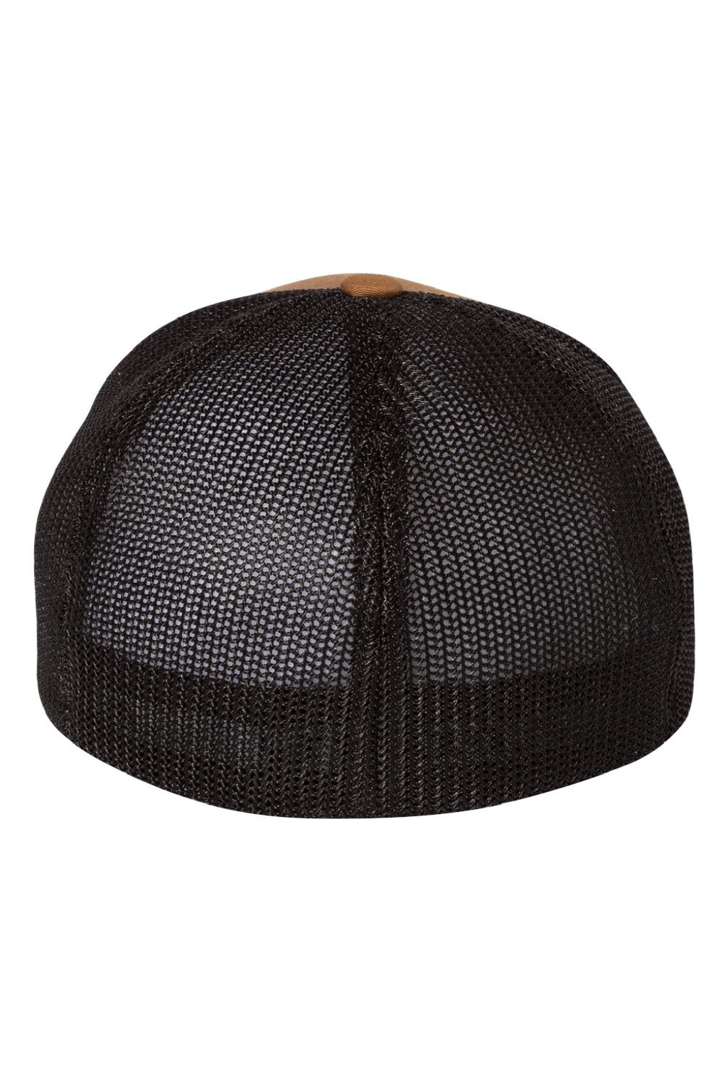 Flexfit Hats 6511 Mens Stretch Fit Trucker Hat Caramel Brown/Black Flat Back