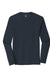 District DM132 Mens Perfect Tri Long Sleeve Crewneck T-Shirt New Navy Blue Flat Front
