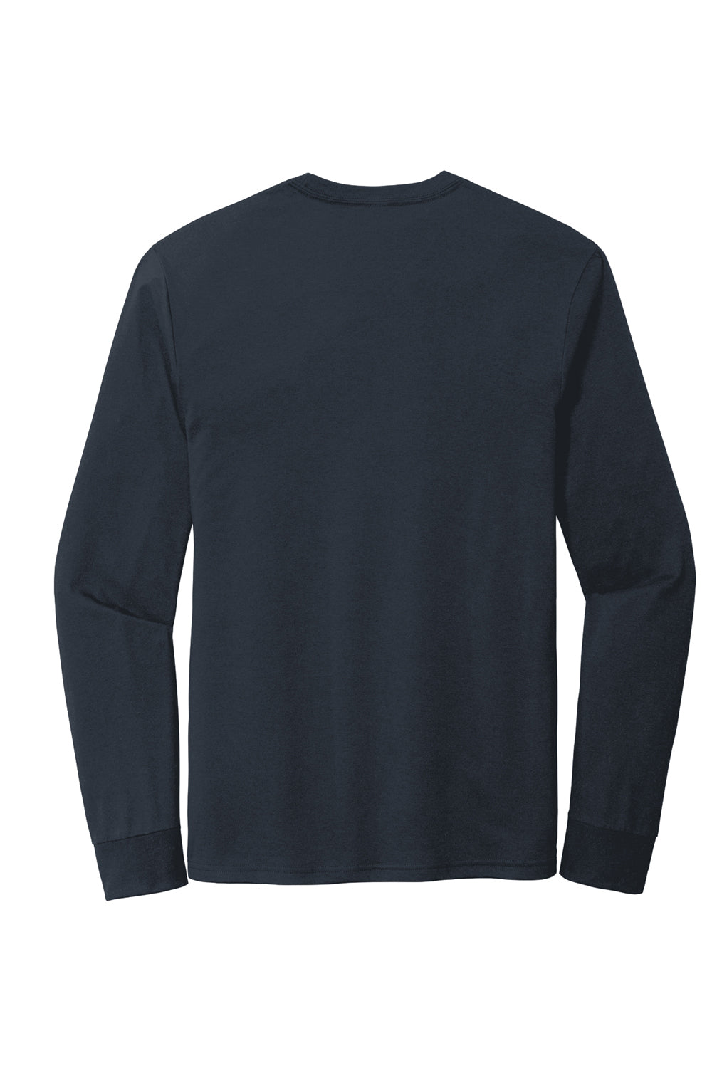 District DM132 Mens Perfect Tri Long Sleeve Crewneck T-Shirt New Navy Blue Flat Back