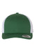 Yupoong Hats 6606 Mens Retro Snapback Trucker Hat Evergreen/White Flat Front