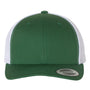 Yupoong Mens Retro Snapback Trucker Hat - Evergreen/White - NEW