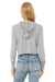Bella + Canvas 8512 Womens Crop Long Sleeve Hooded Sweatshirt Hoodie Athletic Grey Model Back