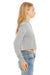 Bella + Canvas 8512 Womens Crop Long Sleeve Hooded Sweatshirt Hoodie Athletic Grey Model Side