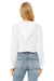 Bella + Canvas 8512 Womens Crop Long Sleeve Hooded Sweatshirt Hoodie Solid White Model Back