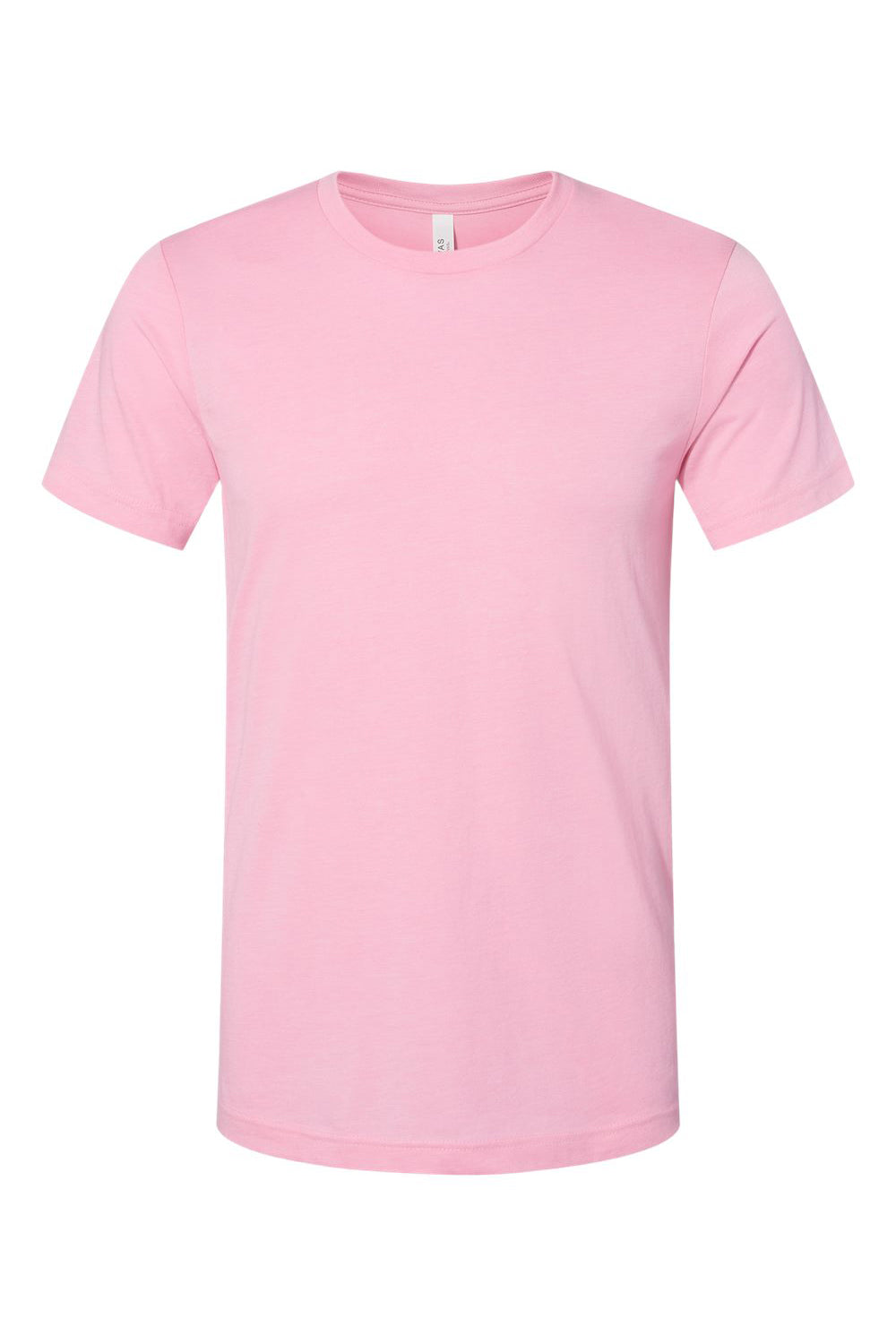 Bella + Canvas BC3001CVC/3001CVC Mens Heather CVC Short Sleeve Crewneck T-Shirt Heather Bubbble Gum Pink Flat Front