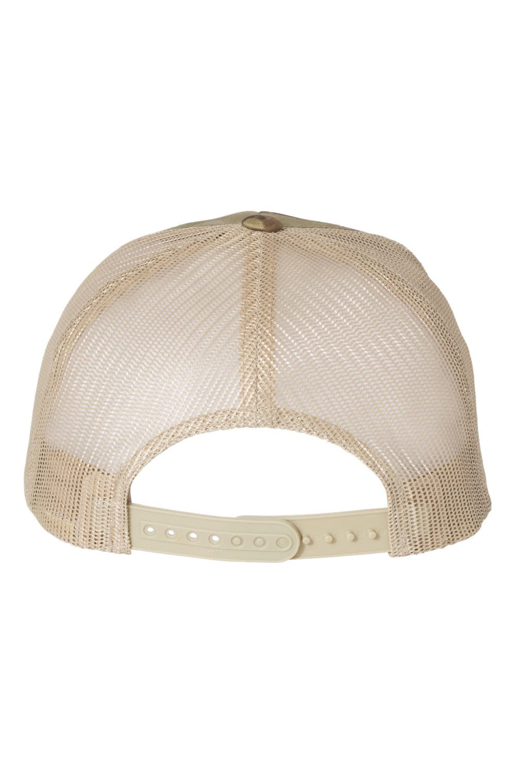 Yupoong Hats 6606 Mens Retro Snapback Trucker Hat Multicam Green/Khaki Flat Back