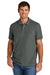 Gildan 85800 Mens Hammer Pique Short Sleeve Polo Shirt Charcoal Grey Model Front