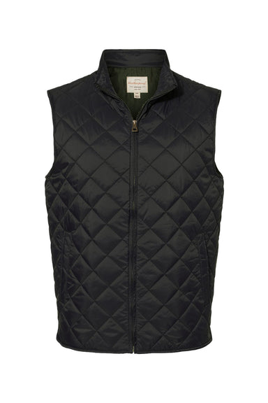 Weatherproof 207359 Mens Vintage Diamond Quilted Full Zip Vest Black Flat Front