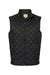 Weatherproof 207359 Mens Vintage Diamond Quilted Full Zip Vest Black Flat Front