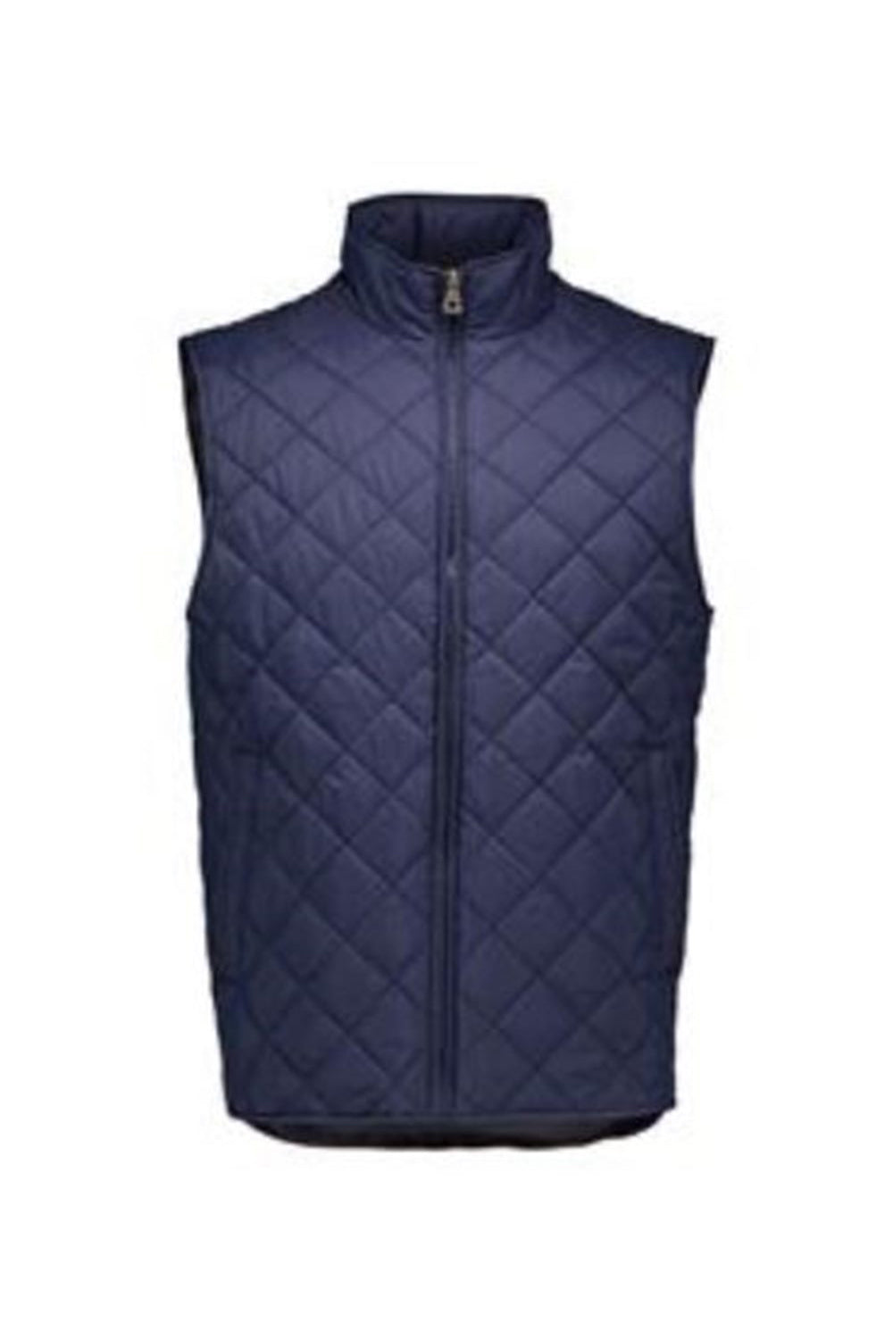 Weatherproof 207359 Mens Vintage Diamond Quilted Full Zip Vest Navy Blue Flat Front