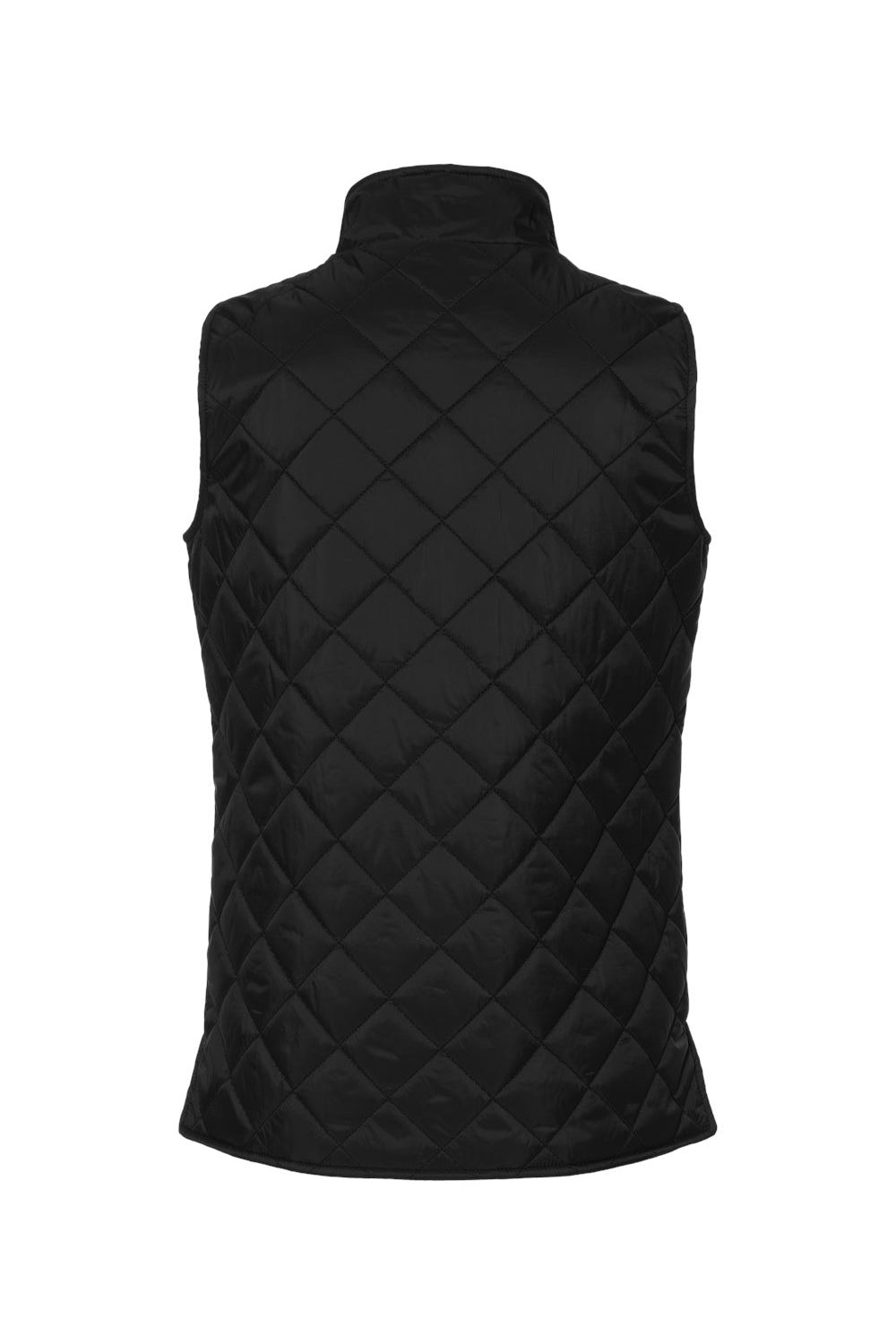 Weatherproof W207359 Womens Vintage Diamond Quilted Full Zip Vest Black Flat Back