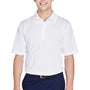 UltraClub Mens Cool & Dry 8 Star Elite Performance Moisture Wicking Short Sleeve Polo Shirt - White - Closeout