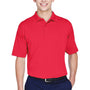 UltraClub Mens Cool & Dry 8 Star Elite Performance Moisture Wicking Short Sleeve Polo Shirt - Red - Closeout