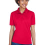 UltraClub Womens Cool & Dry 8 Star Elite Performance Moisture Wicking Short Sleeve Polo Shirt - Red - Closeout