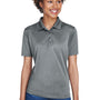UltraClub Womens Cool & Dry 8 Star Elite Performance Moisture Wicking Short Sleeve Polo Shirt - Charcoal Grey - Closeout