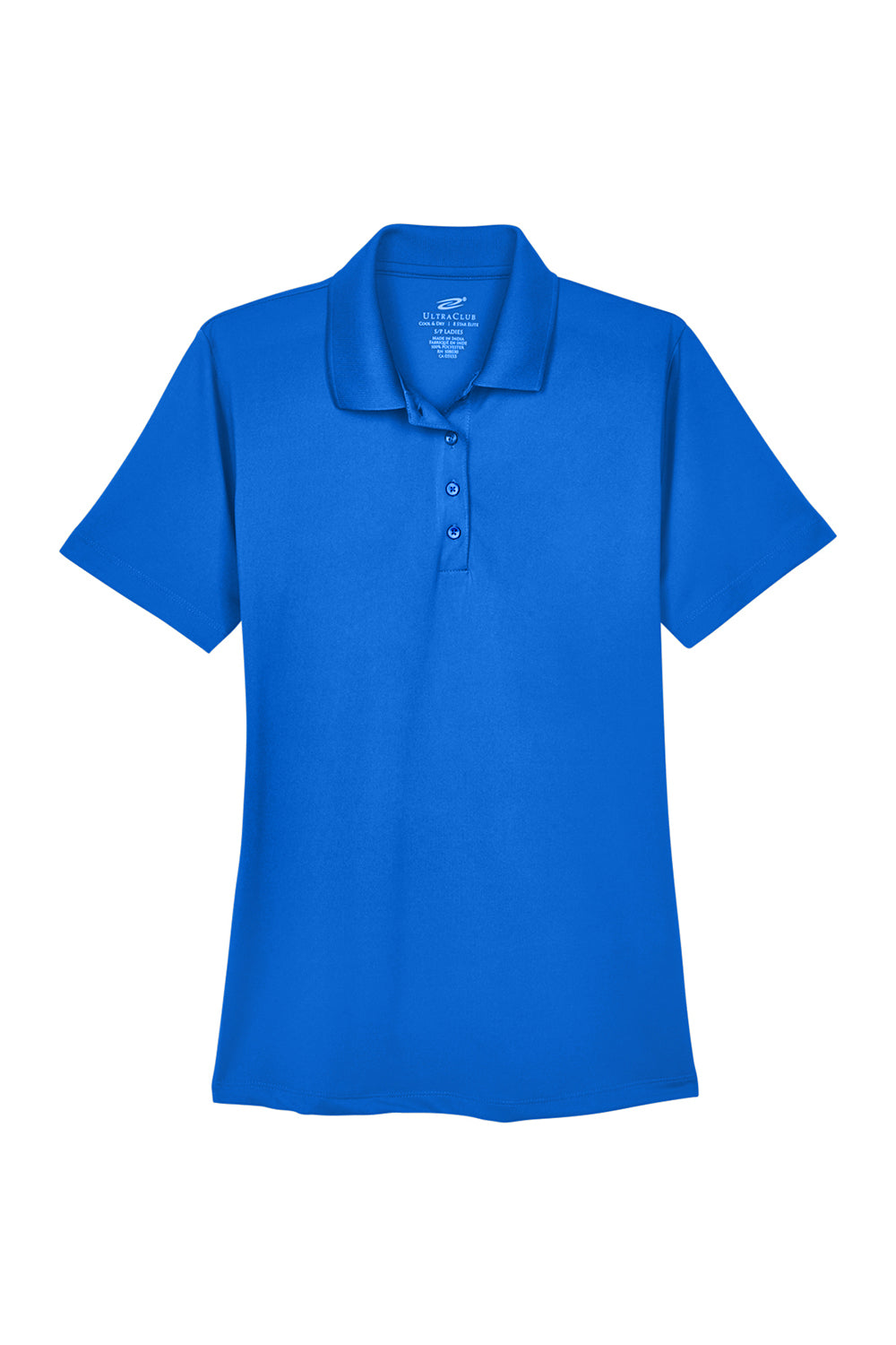 UltraClub 8610L Womens Cool & Dry 8 Star Elite Performance Moisture Wicking Short Sleeve Polo Shirt Royal Blue Flat Front