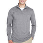 UltraClub Mens Heather Cool & Dry Performance Moisture Wicking 1/4 Zip Sweatshirt - Heather Charcoal Grey - Closeout